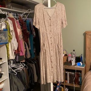 Leopard print midi dress